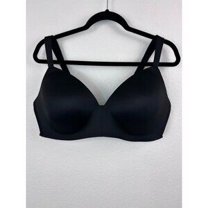 Cacique 42DD black lightly lined t-shirt no-wire bra casual stretch wireless